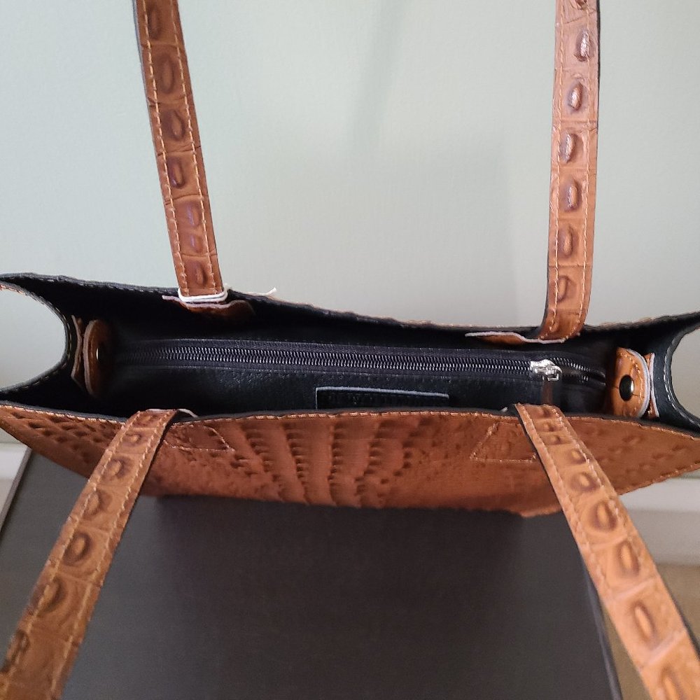 Giulia Massari Embossed Leather Top Handle Tote - Picture 6 of 10